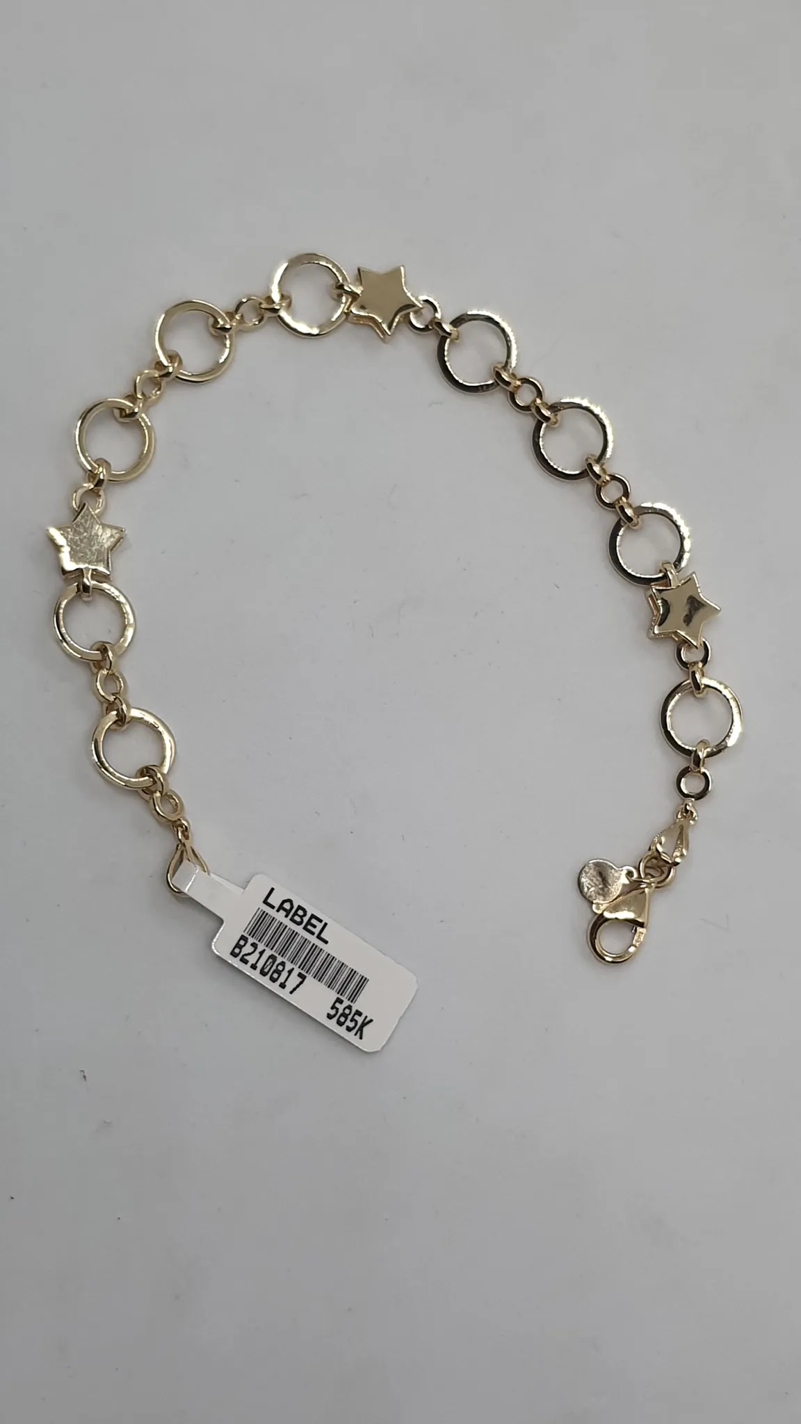 Label: Yıldızlı Günlük Bileklik, Renk: Gold , sıfır ürün